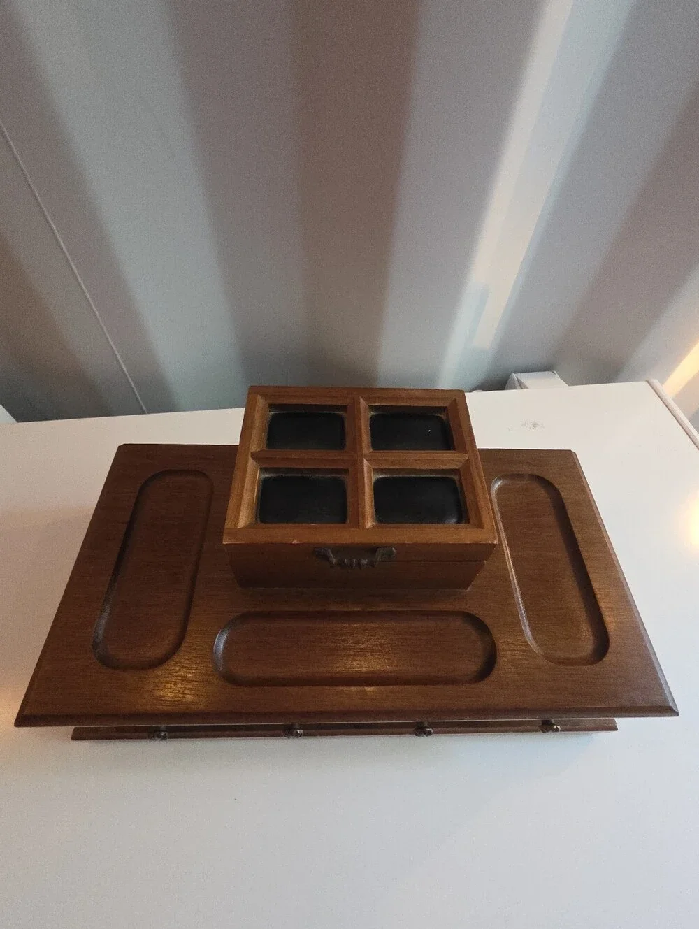 Vintage Wood Valet, Jewelry Box